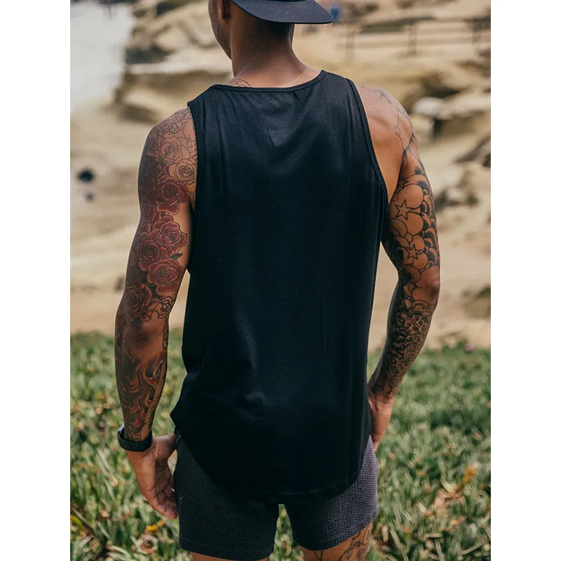 021 ESSENTIAL DROP-CUT TANK - BLACK