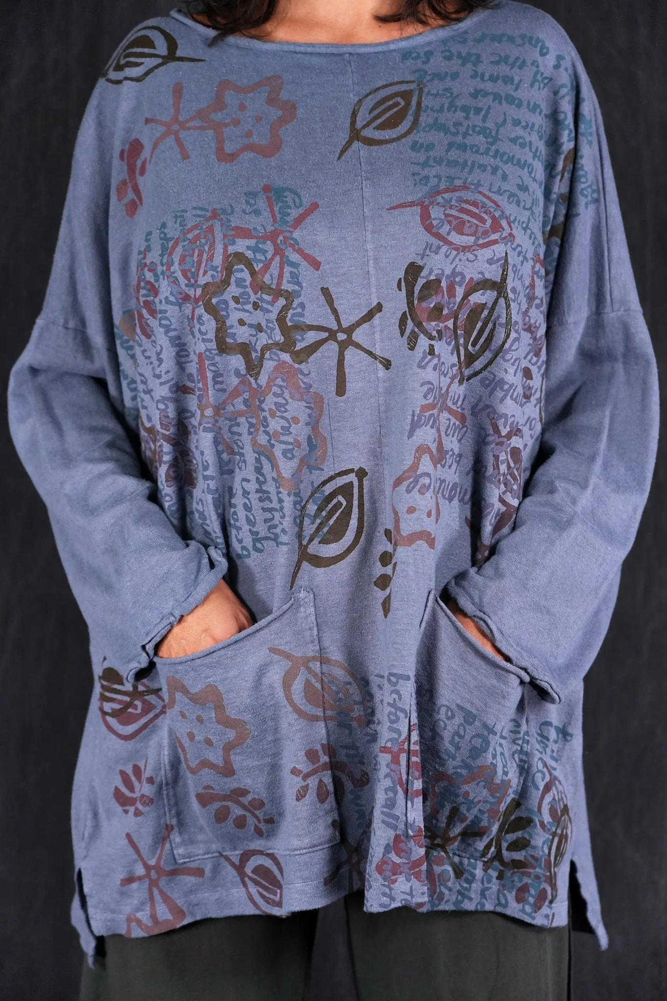 1585 Oversized Cabin Pullover River Mist-P