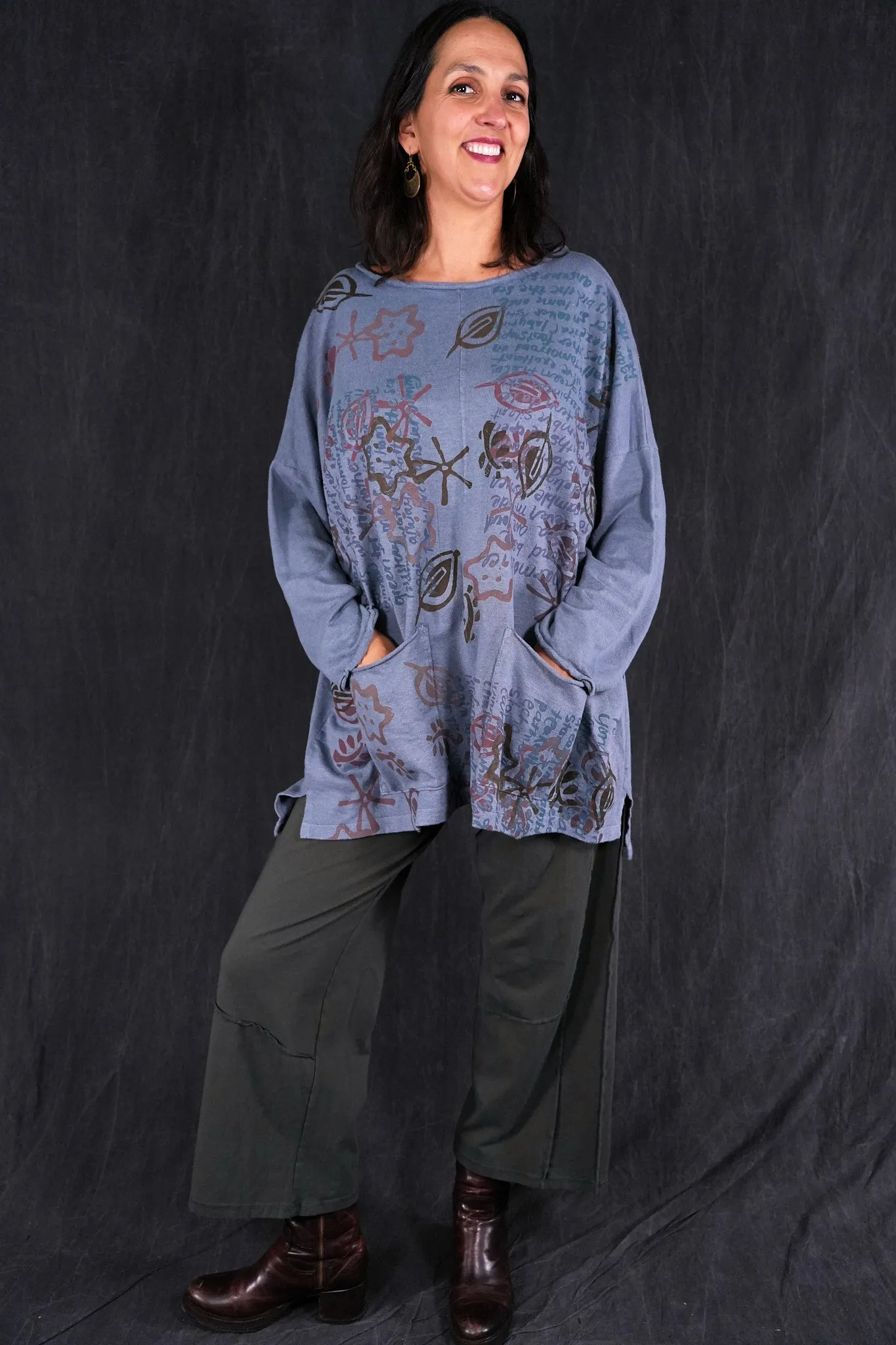 1585 Oversized Cabin Pullover River Mist-P