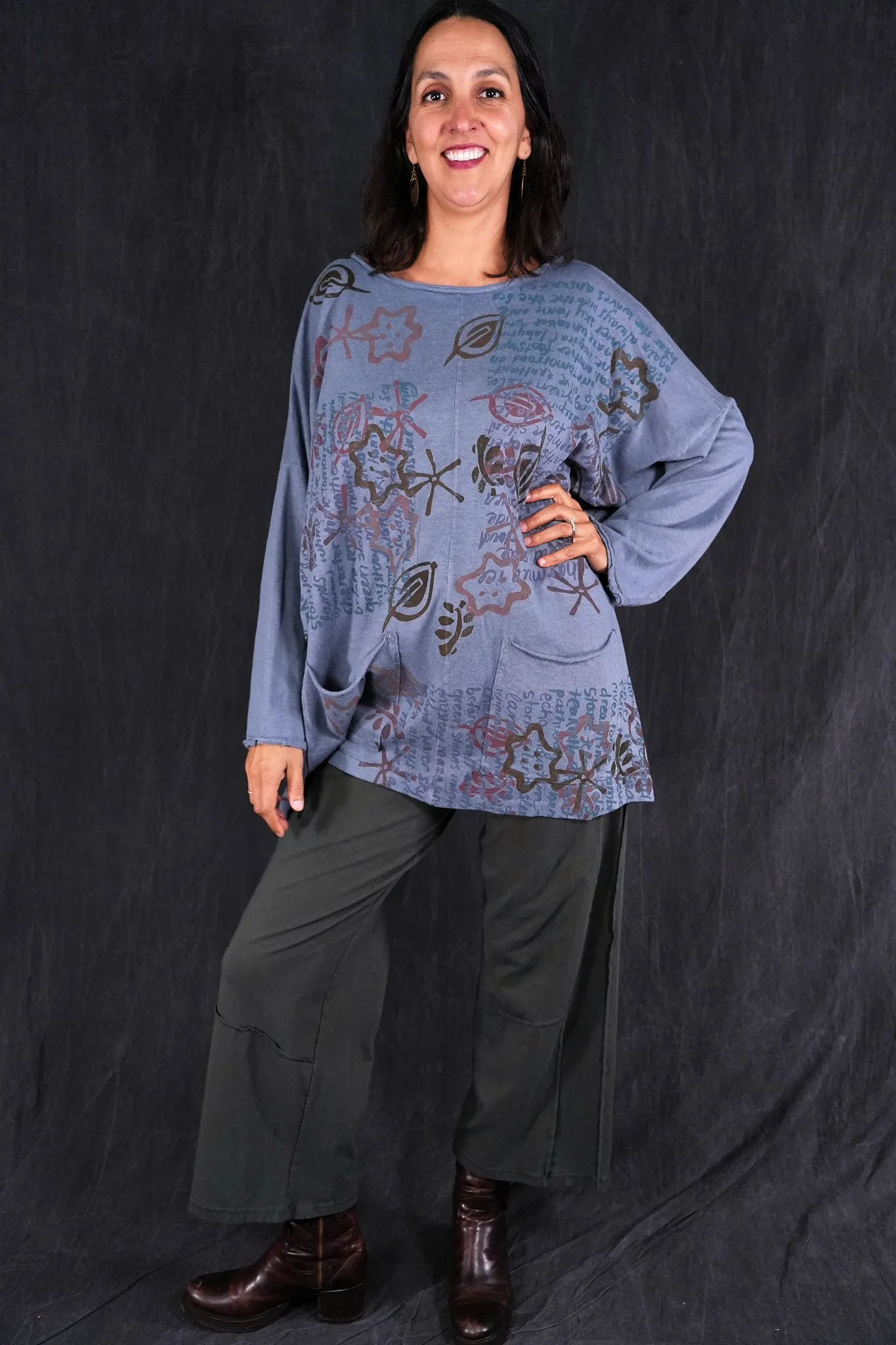 1585 Oversized Cabin Pullover River Mist-P