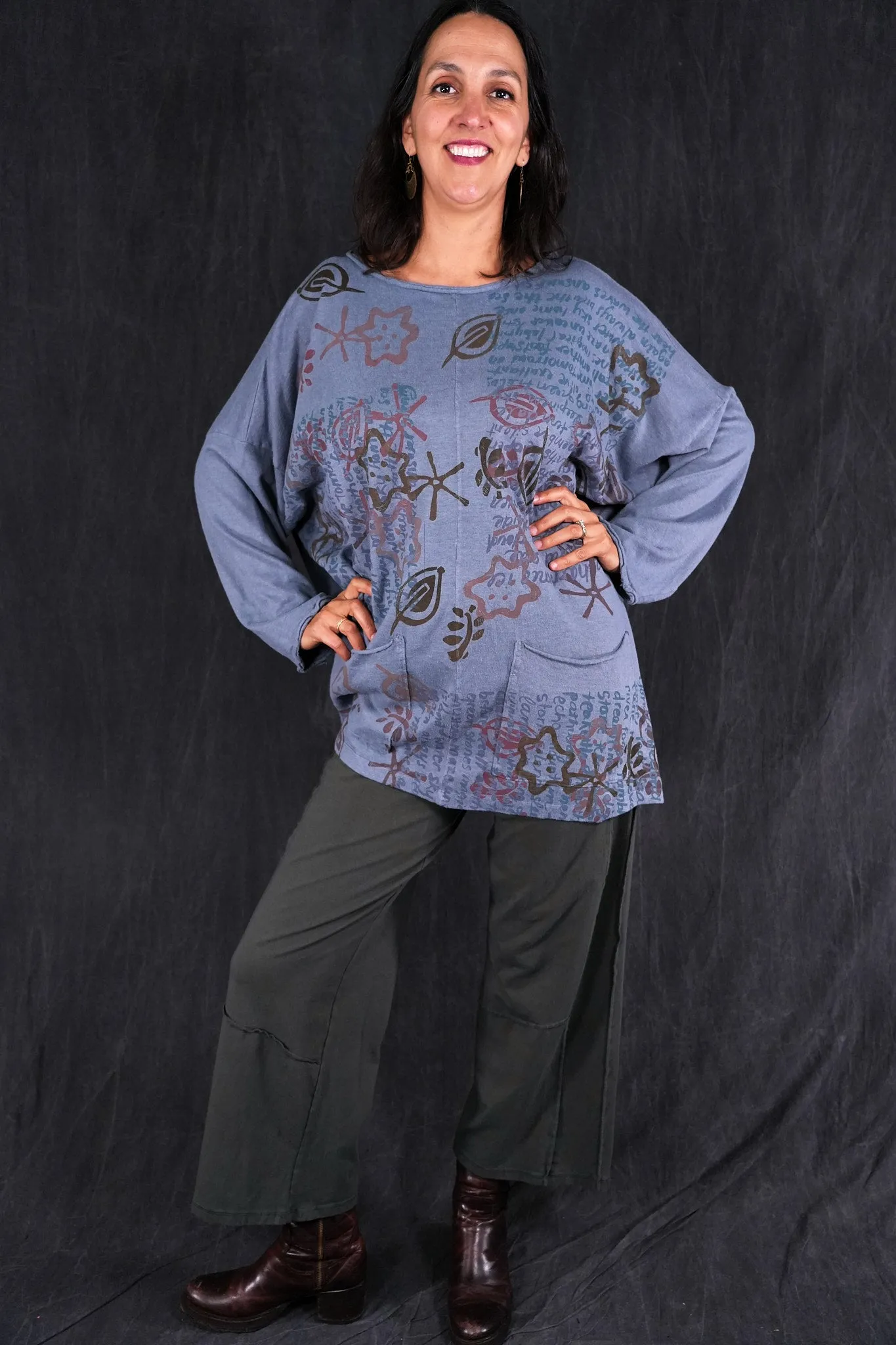 1585 Oversized Cabin Pullover River Mist-P