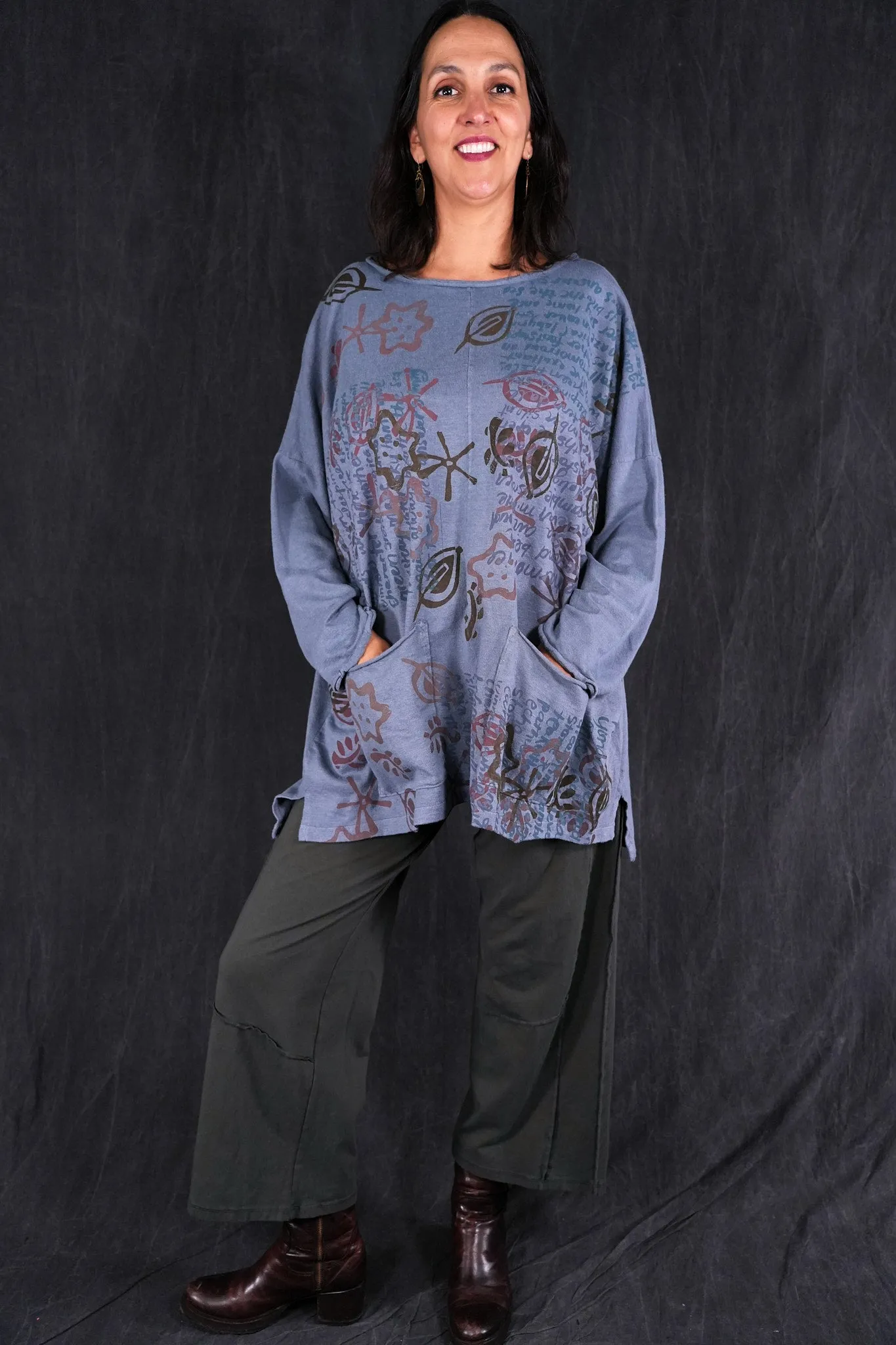 1585 Oversized Cabin Pullover River Mist-P