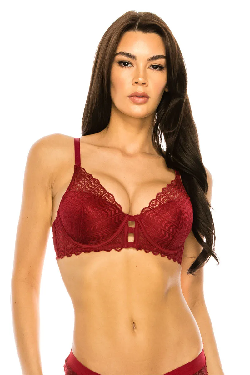 90038 12 Piece Comfortable & Supportive Coverage Lace Trim Bra B/C Cup