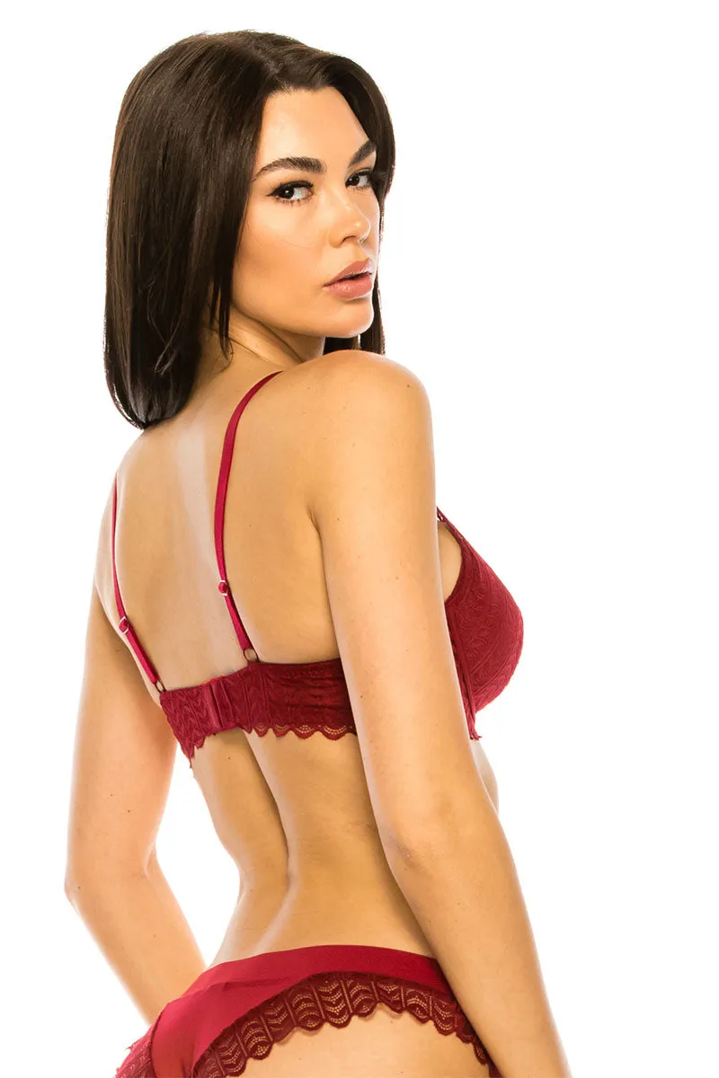 90038 12 Piece Comfortable & Supportive Coverage Lace Trim Bra B/C Cup