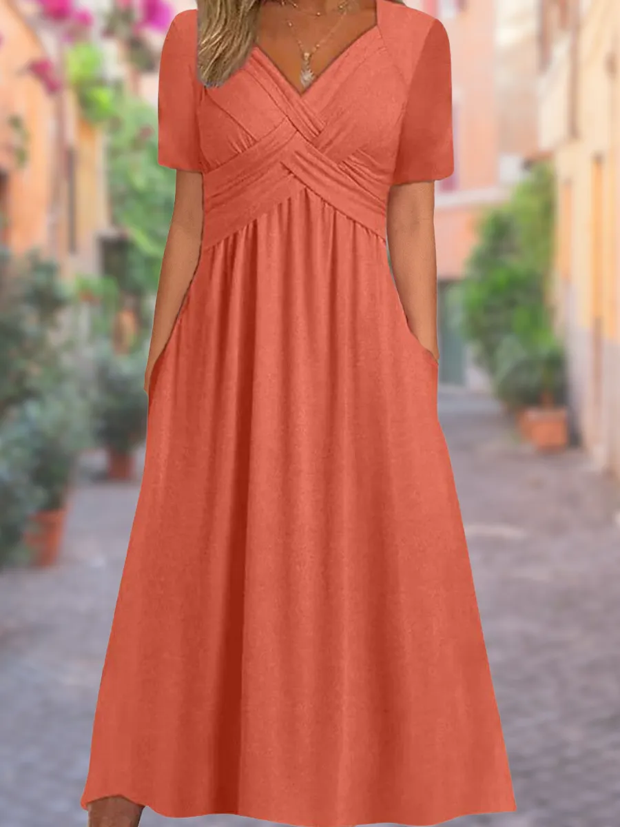 Alexandra - Simple dress with V-neckline