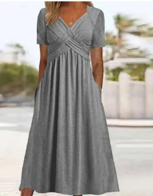 Alexandra - Simple dress with V-neckline