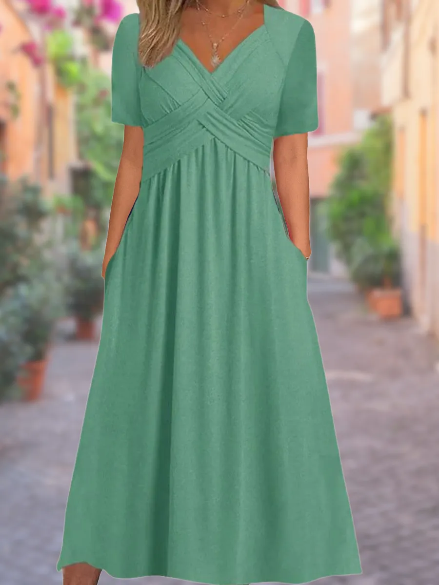 Alexandra - Simple dress with V-neckline