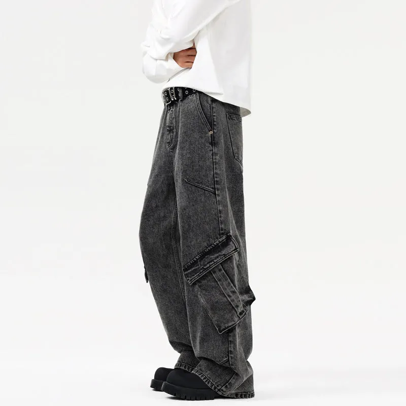 American High Street Cargo Jeans Men And Women Retro