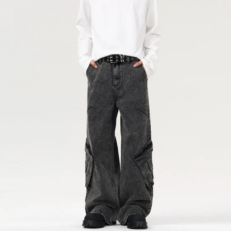 American High Street Cargo Jeans Men And Women Retro