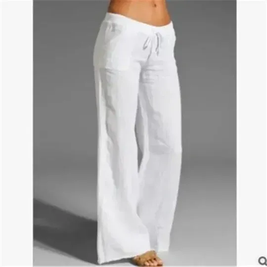 Annelise® | Airy And Stylish White Linen Trousers For Women