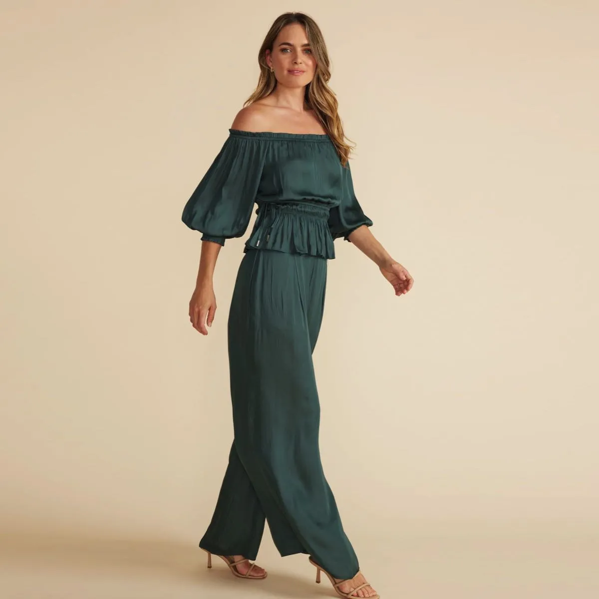 Anya Wide Leg Pant~Dark Teal