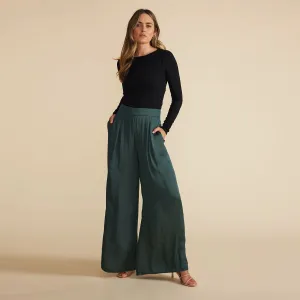 Anya Wide Leg Pant~Dark Teal