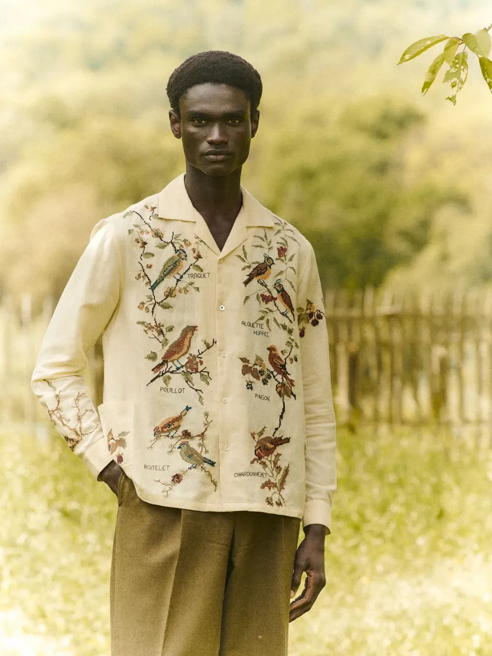 Avian Embroidered Button-Up Shirt