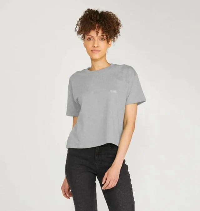B-Relaxed Crop Organic T-Shirt | Grey