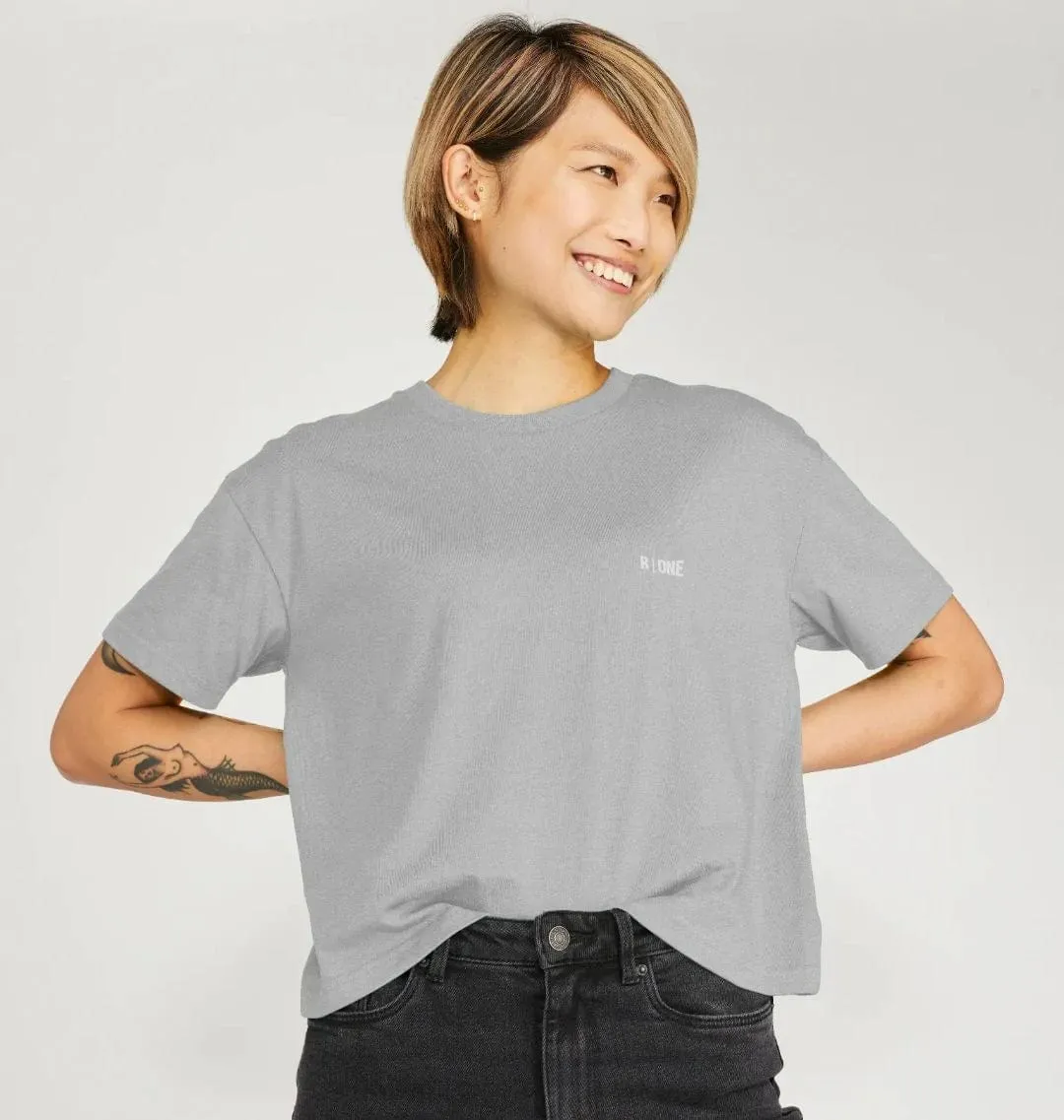B-Relaxed Crop Organic T-Shirt | Grey