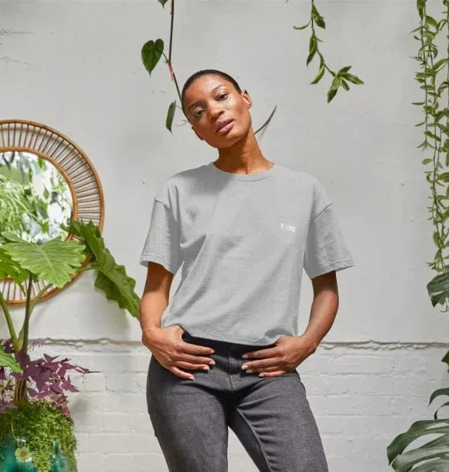 B-Relaxed Crop Organic T-Shirt | Grey