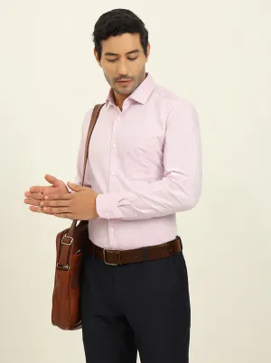 Baby Pink Solid Slim Fit Formal Shirt | Metal