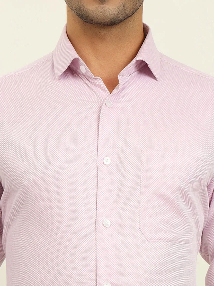 Baby Pink Solid Slim Fit Formal Shirt | Metal