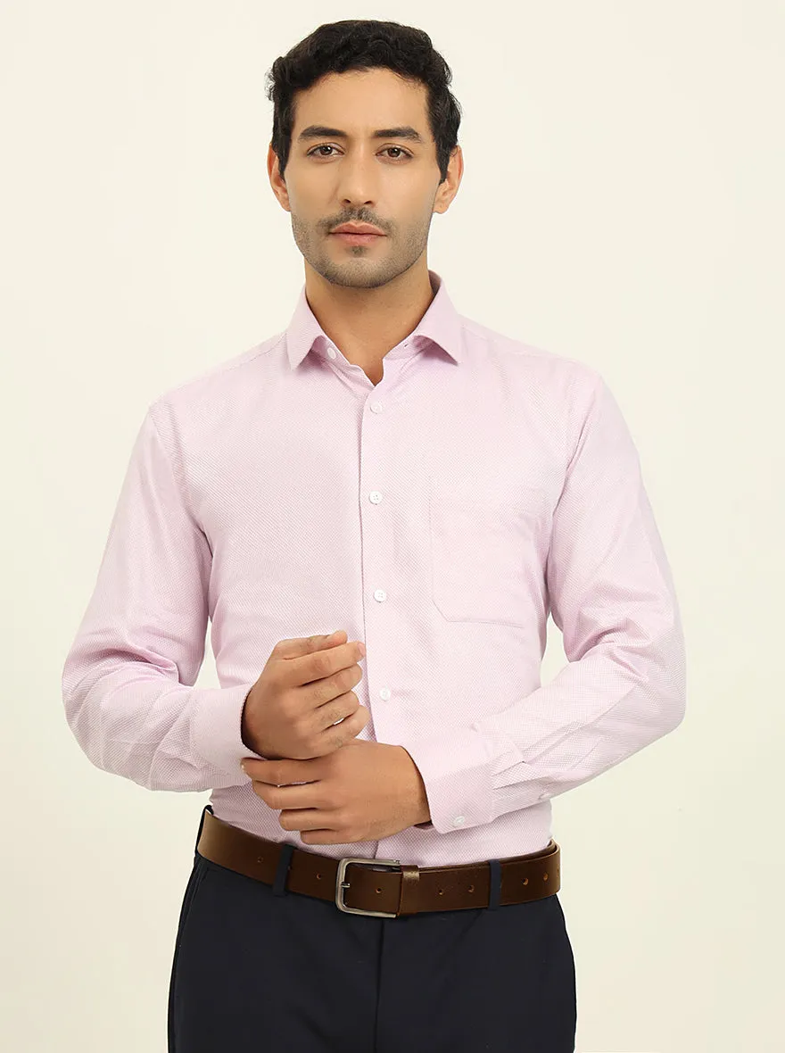 Baby Pink Solid Slim Fit Formal Shirt | Metal