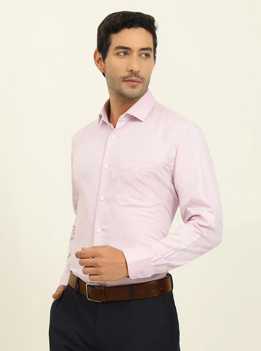Baby Pink Solid Slim Fit Formal Shirt | Metal
