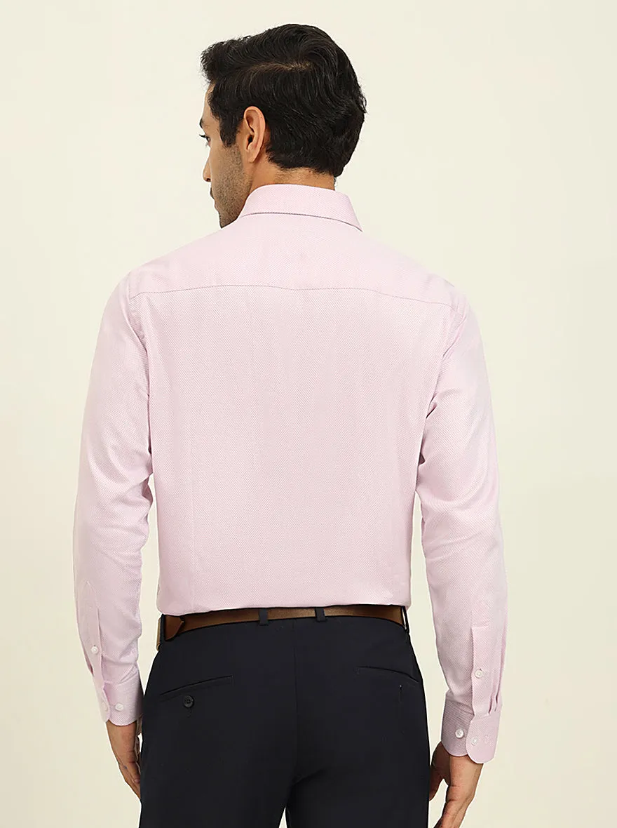 Baby Pink Solid Slim Fit Formal Shirt | Metal