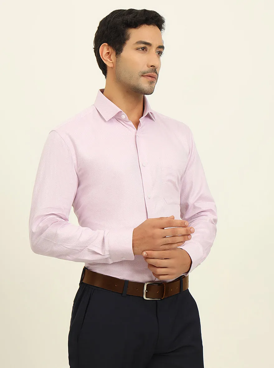 Baby Pink Solid Slim Fit Formal Shirt | Metal
