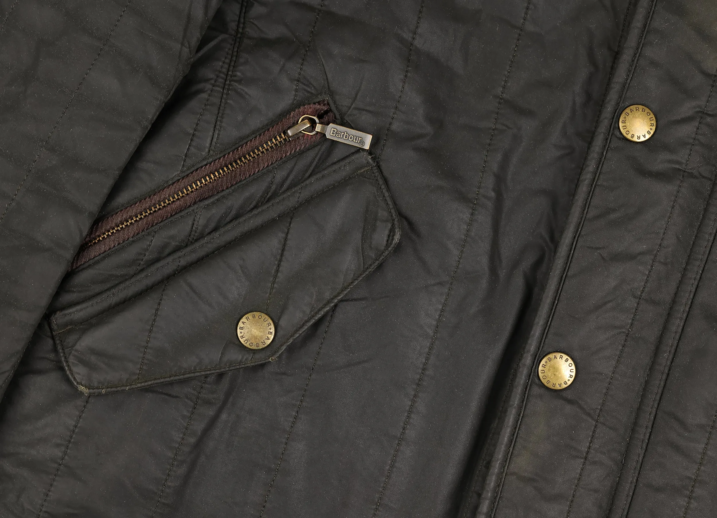 Barbour Quilt Wax Jacket - Green - S