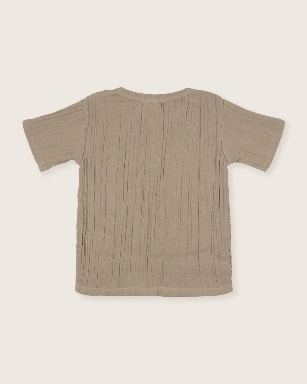 Beige Mandarin Collar Shirt