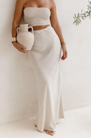 Bella Bias Cut Skirt - Sand