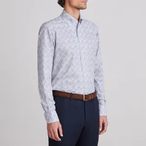 BELLAGIO MANDALA PAISLEY PRINT SHIRT - BRIGHT BLUE