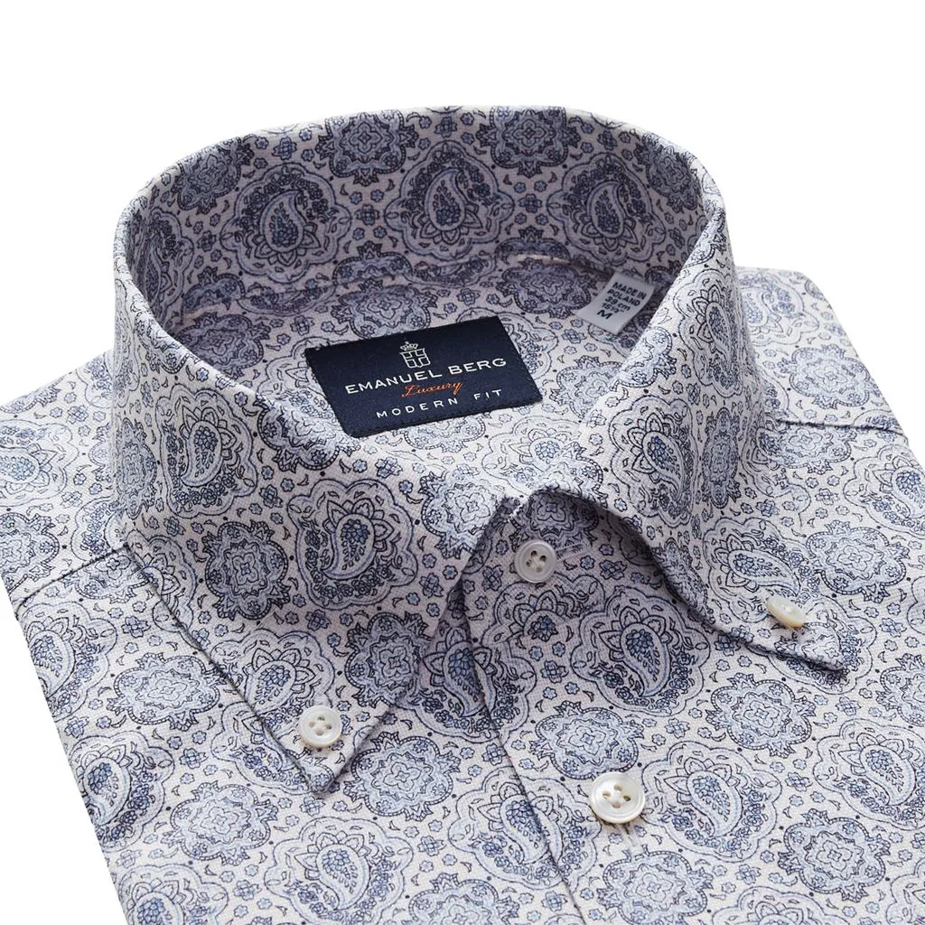 BELLAGIO MANDALA PAISLEY PRINT SHIRT - BRIGHT BLUE