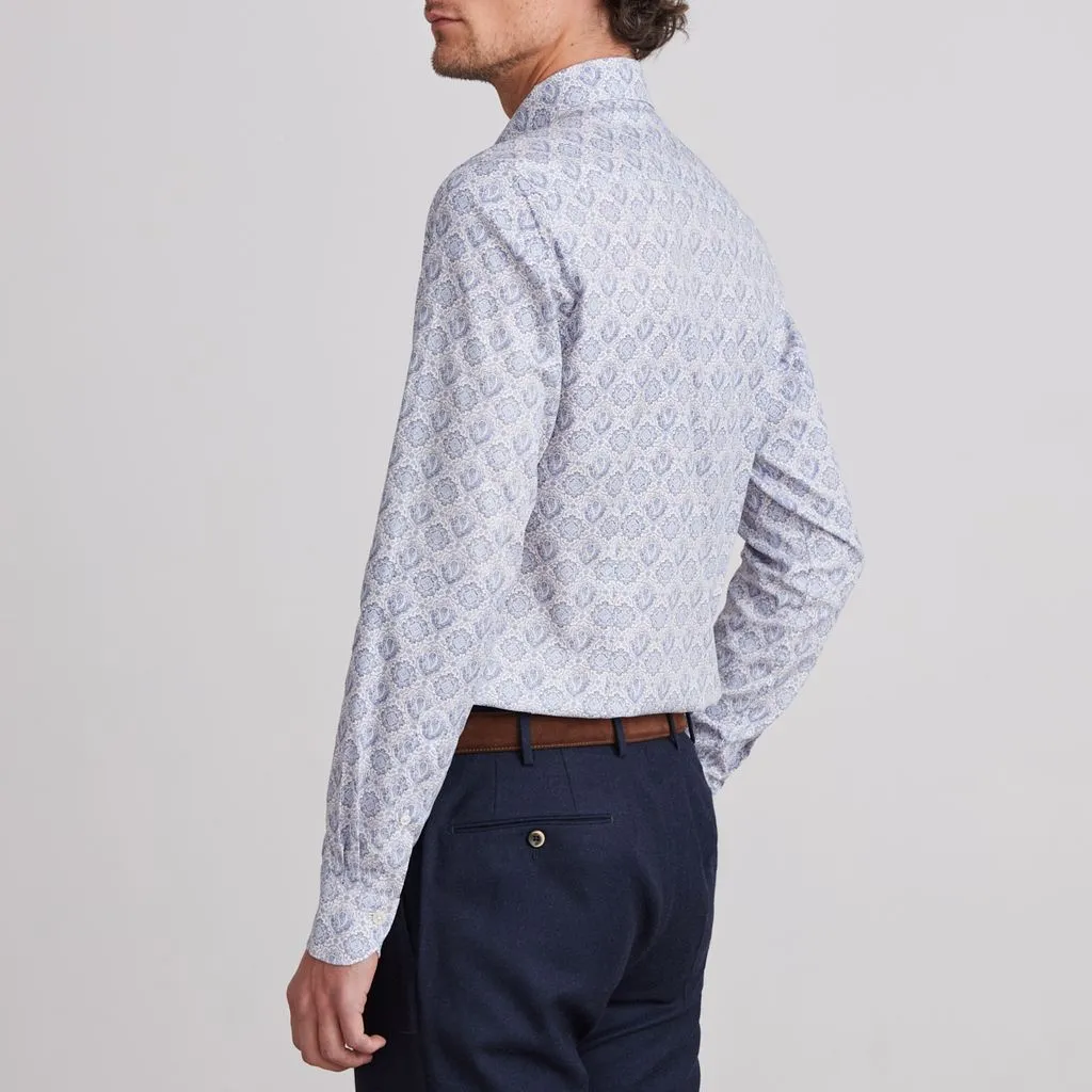 BELLAGIO MANDALA PAISLEY PRINT SHIRT - BRIGHT BLUE