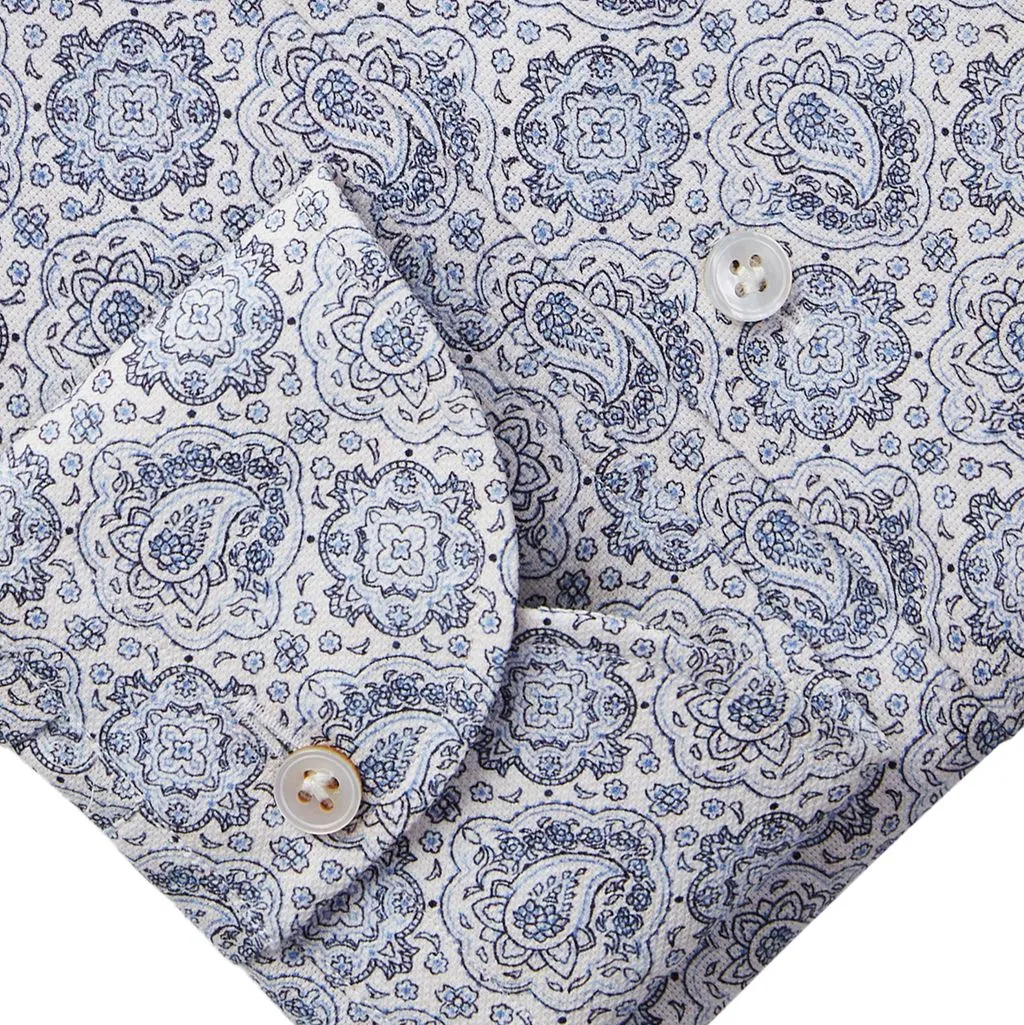 BELLAGIO MANDALA PAISLEY PRINT SHIRT - BRIGHT BLUE