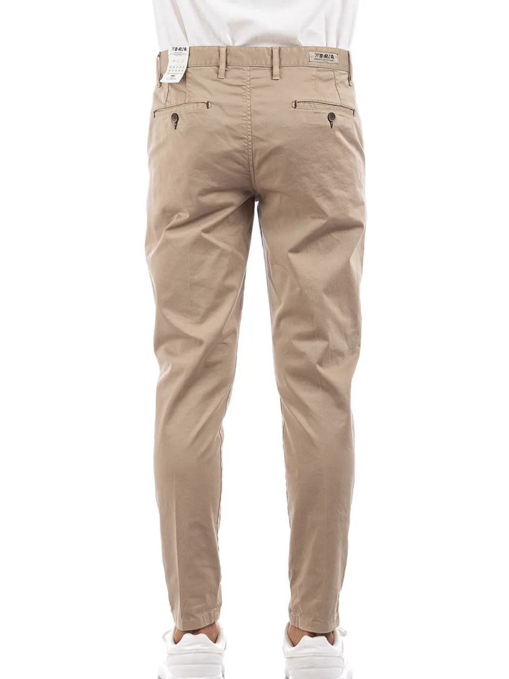 Berna M Chinos Slim Raso - Cammello