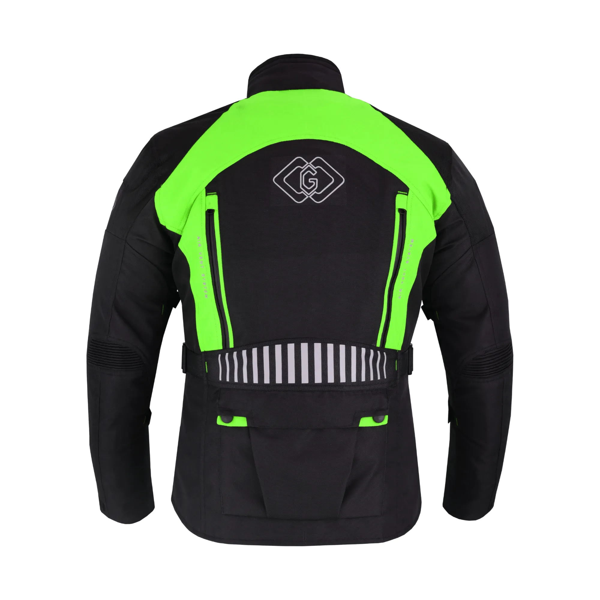 Black & Orange Biker Textile Long Motorcycle Jacket Biker CE Armours