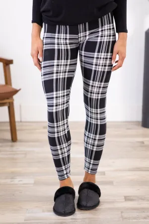 Black and White Plaid Leggings