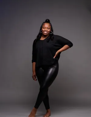 Black High-Waist Faux Leather Pants ONLY