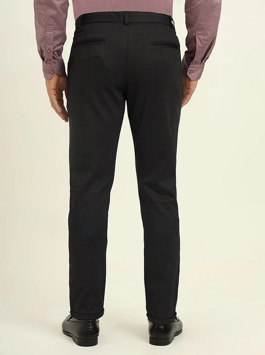 Black Solid Venice Fit Casual Trouser | JadeBlue