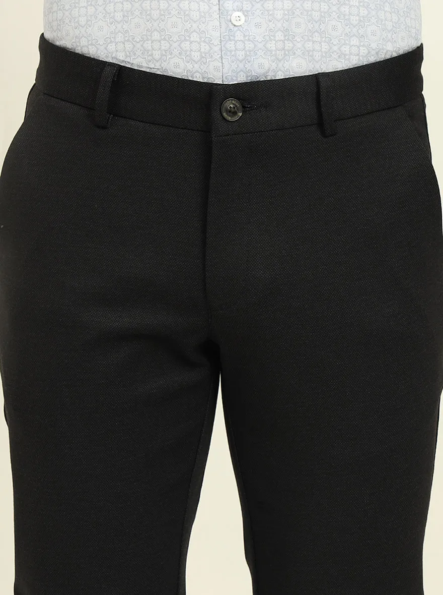 Black Solid Venice Fit Casual Trouser | JadeBlue