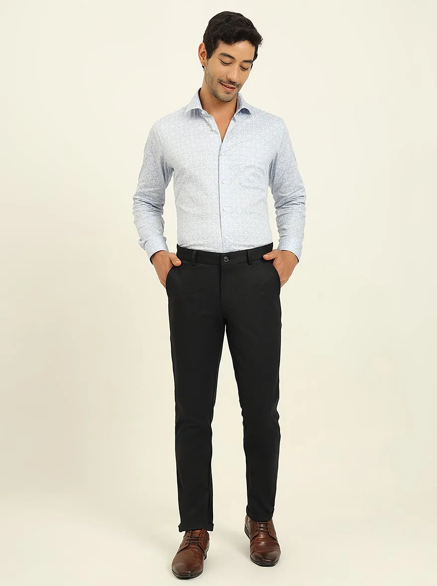 Black Solid Venice Fit Casual Trouser | JadeBlue