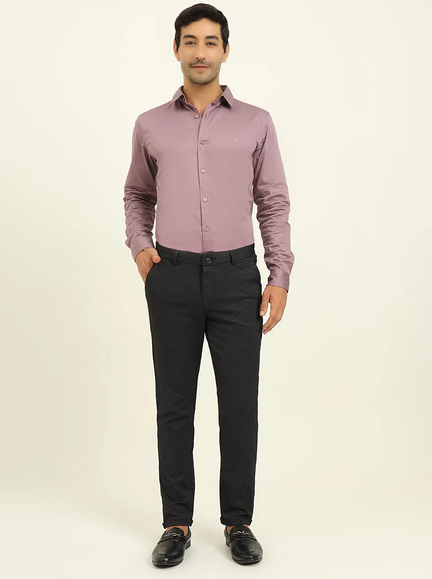 Black Solid Venice Fit Casual Trouser | JadeBlue