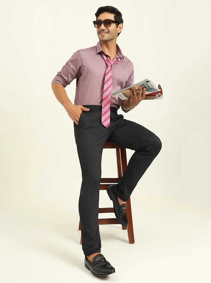 Black Solid Venice Fit Casual Trouser | JadeBlue