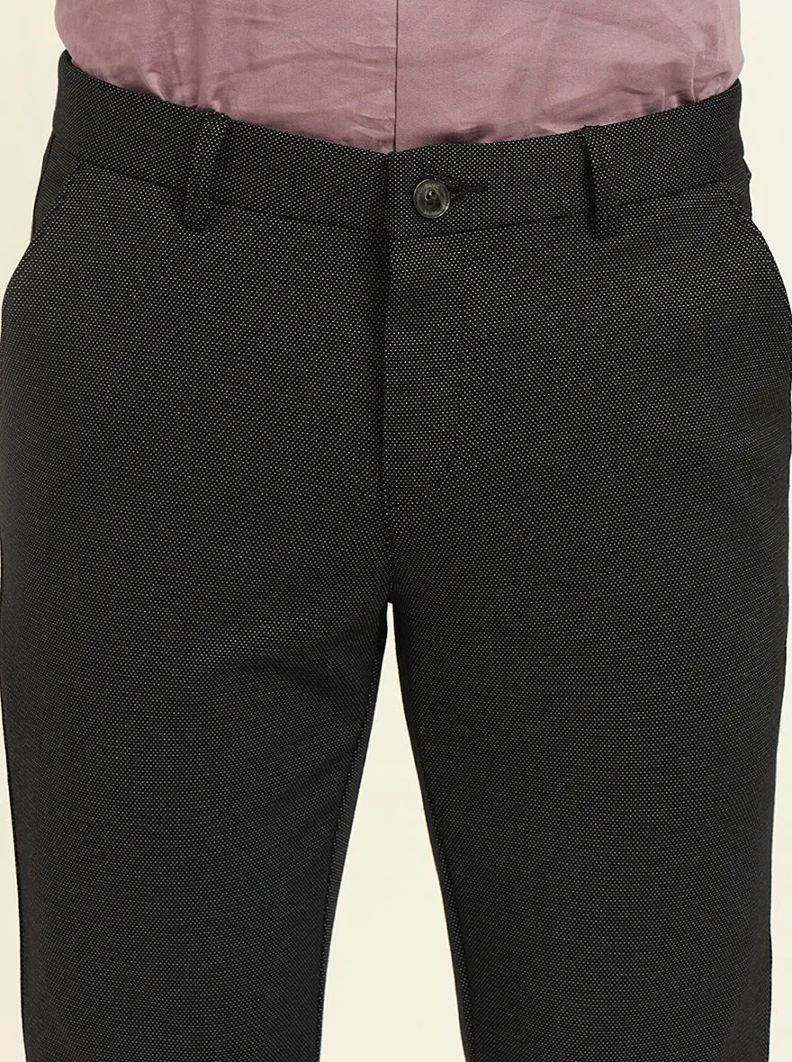 Black Solid Venice Fit Casual Trouser | JadeBlue