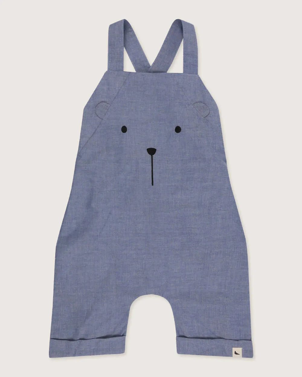 Blue Bear Face Print Playsuit
