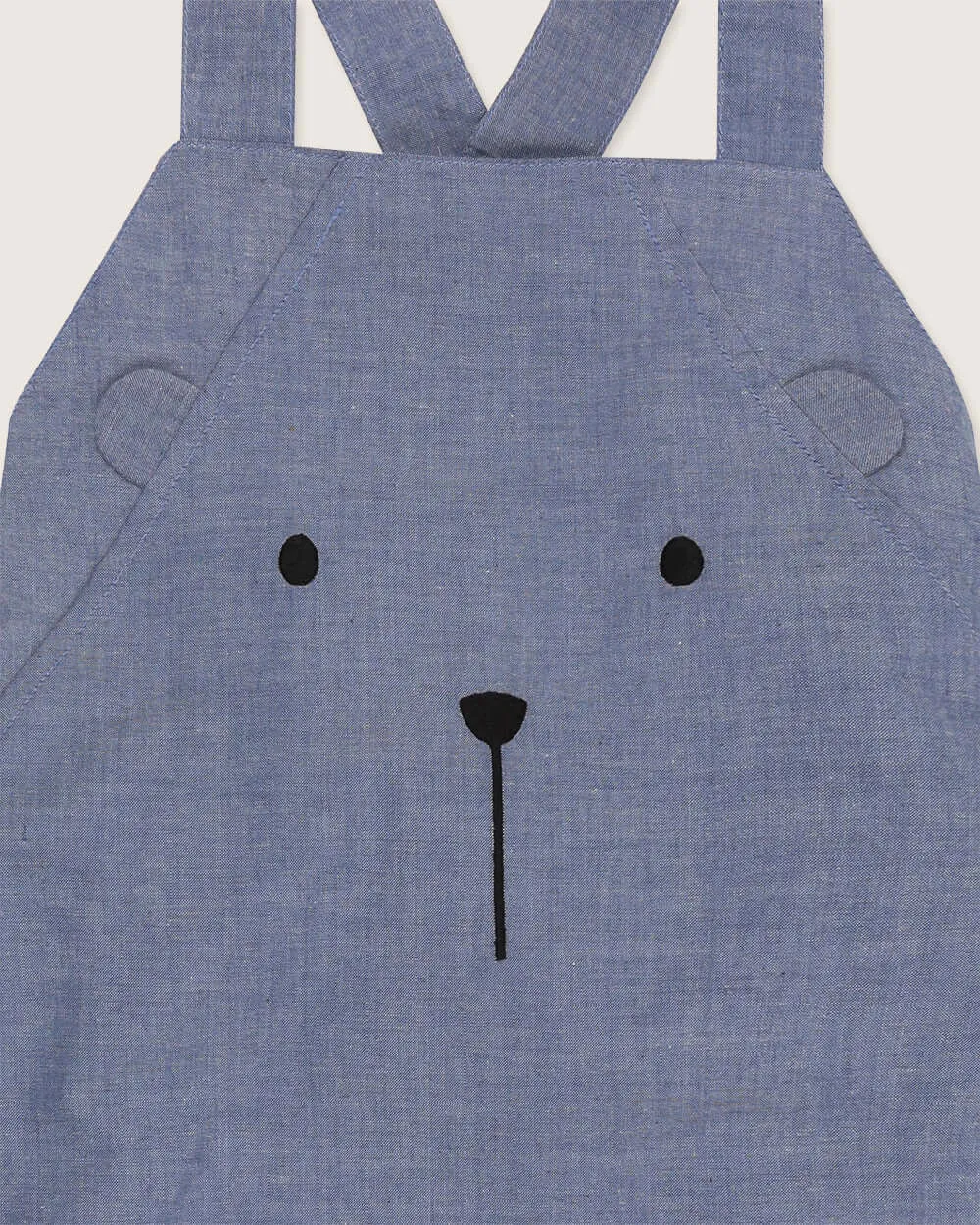 Blue Bear Face Print Playsuit
