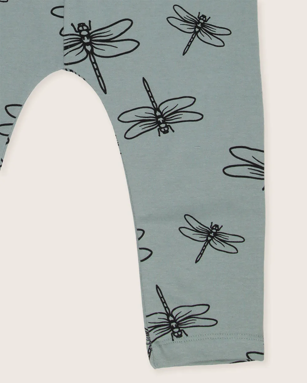 Blue Damselfly Print Dungarees