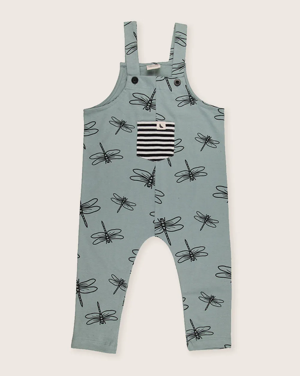 Blue Damselfly Print Dungarees
