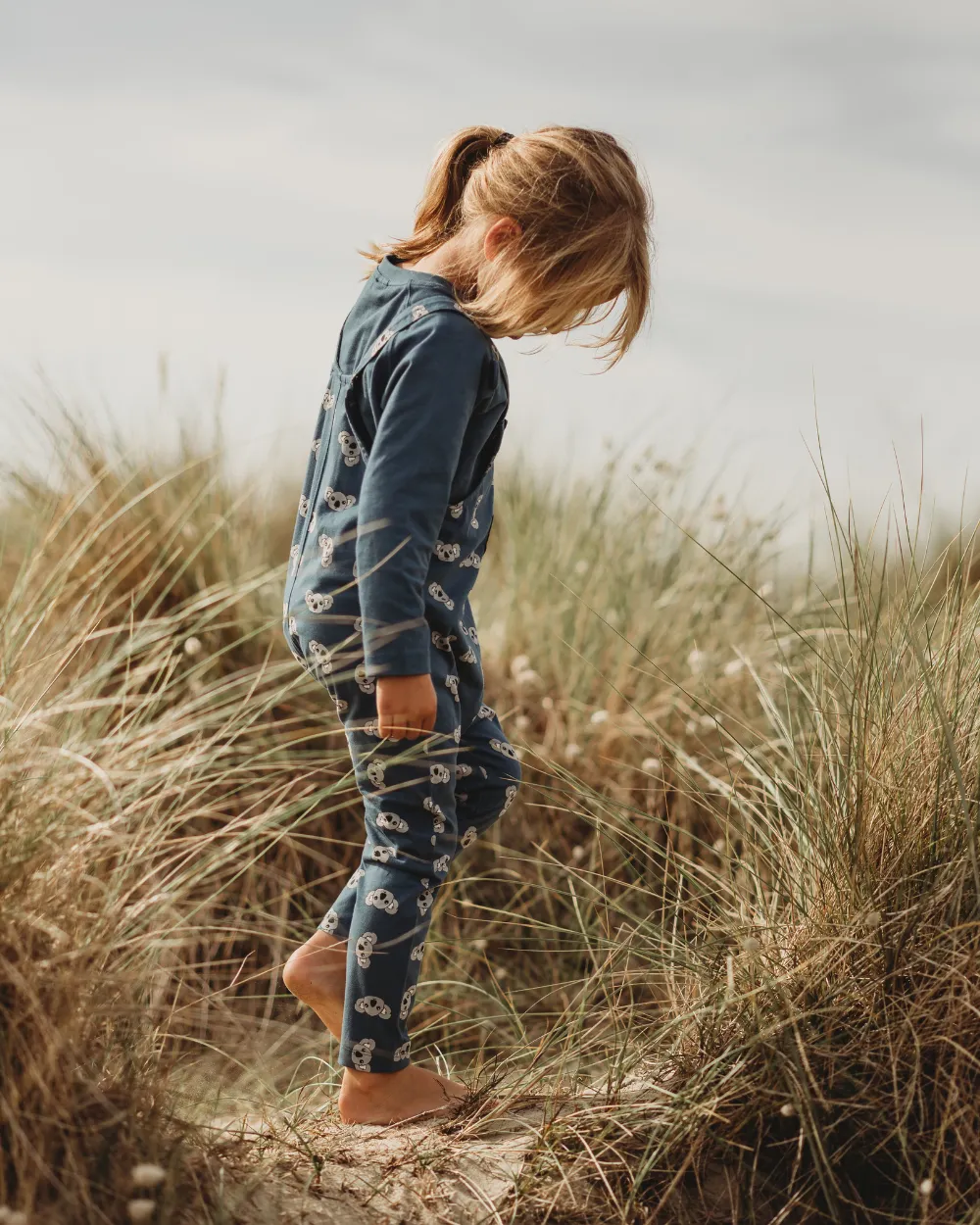 Blue Koala Print Dungarees