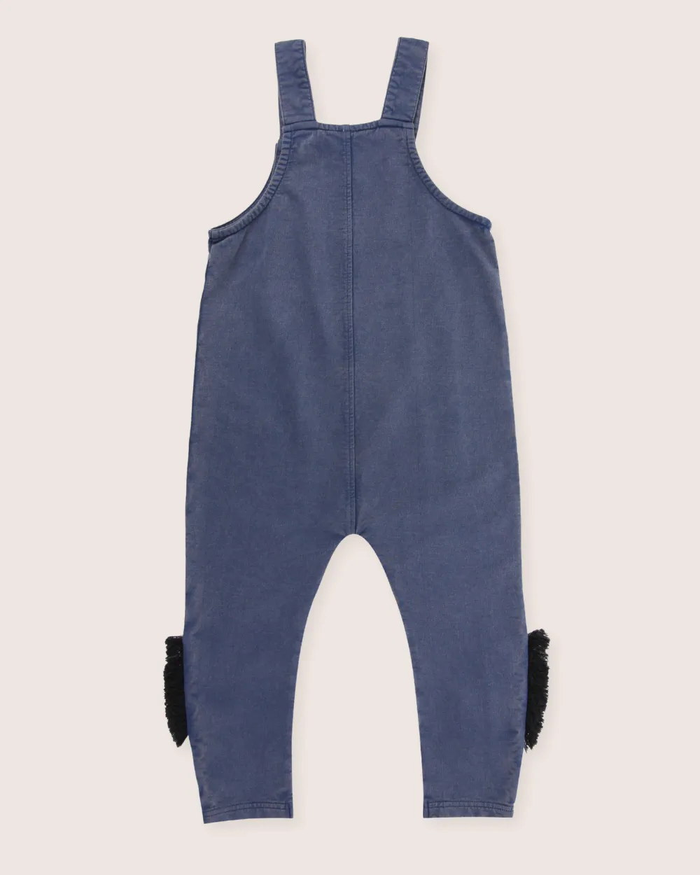 Blue Zebra Head Print On Leg Dungarees