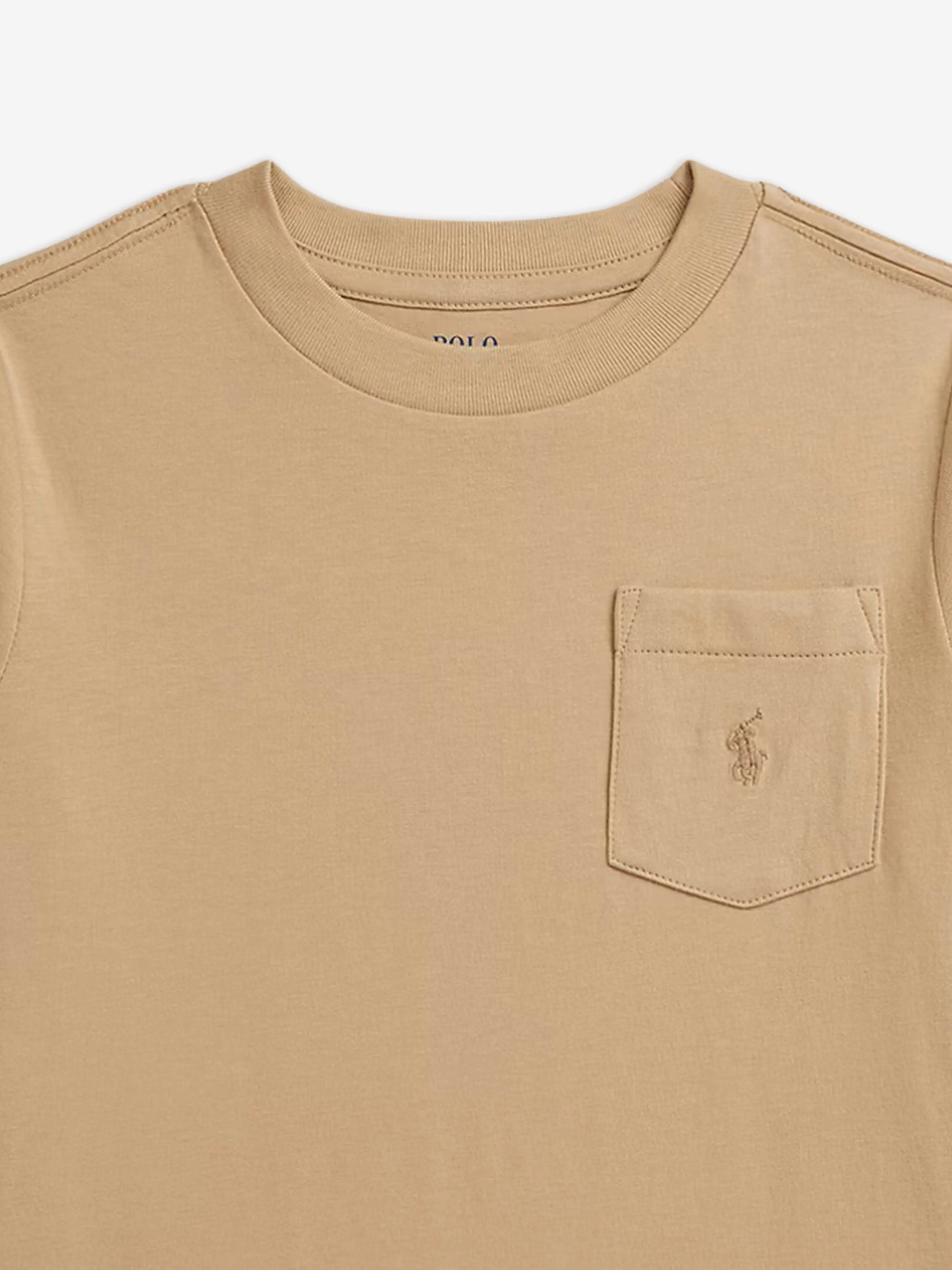 Boys Jersey Pocket T-Shirt in Beige